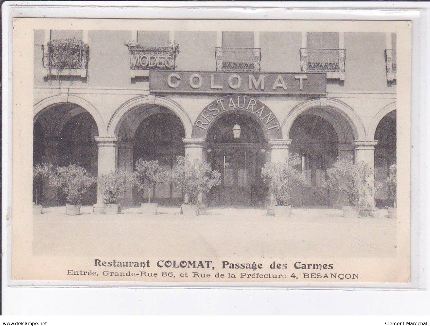 BESANCON: Restaurant Colomat, Passage Des Carmes - Très Bon état - Besancon