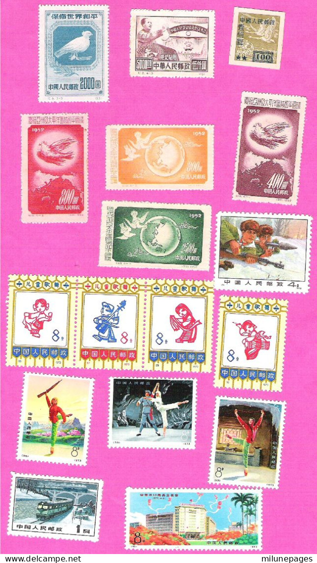 Chine China  中国 Lot Divers De 17 Valeurs Set Of 17 MNH */** Value - Unused Stamps