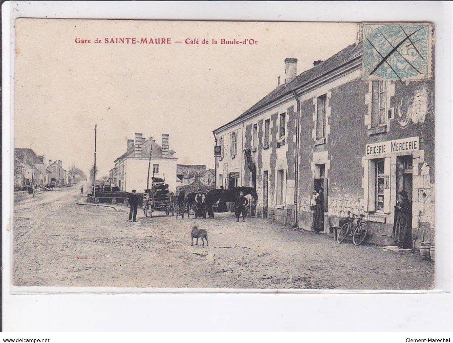 SAINTE-MAURE: Café De La Boule-d'or, Gare - Très Bon état - Andere & Zonder Classificatie