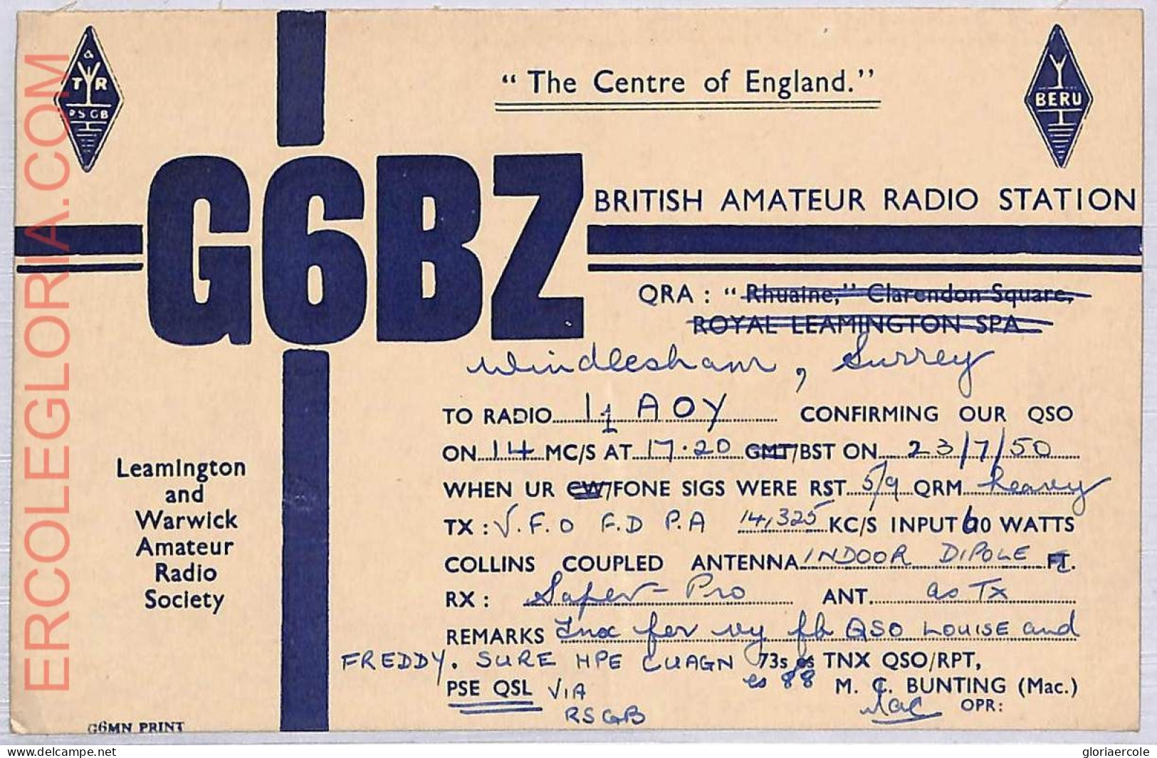 Ad9147 - GREAT BRITAIN - RADIO FREQUENCY CARD - England - 1950 - Radio