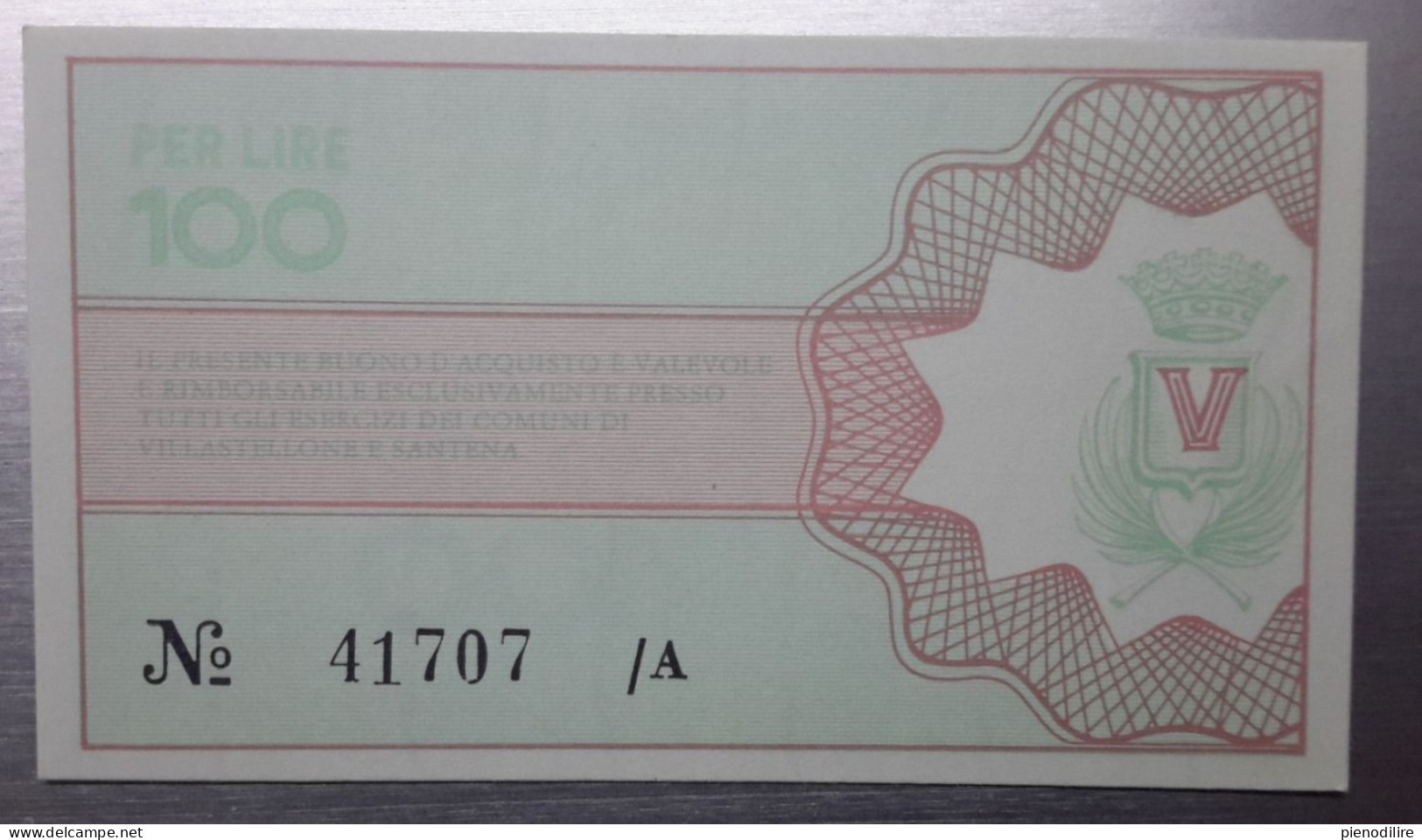 BUONO D' ACQUISTO DA LIRE 100 ASS COMMERCIANTI VILLASTELLONE VALIDO FINO AL 31.12.1976 (A.5) - [10] Cheques En Mini-cheques