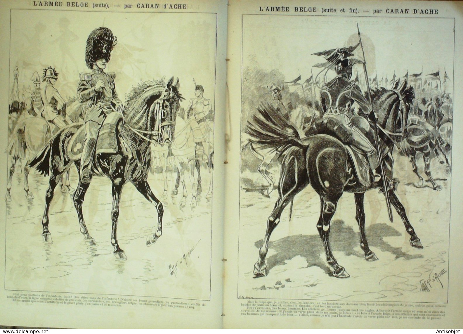 La Caricature 1886 N°328 Armée Belge Caran D'Ache Joséphine Sorel Loys Trock - Zeitschriften - Vor 1900