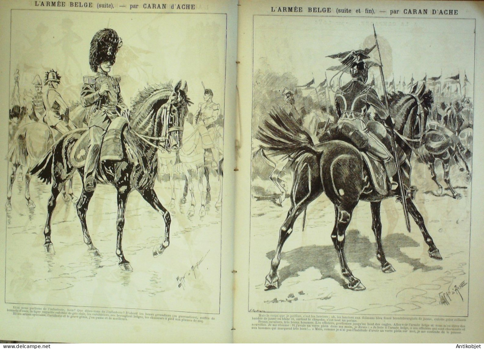 La Caricature 1886 N°328 Armée Belge Caran D'Ache Joséphine Sorel Loys Trock - Tijdschriften - Voor 1900