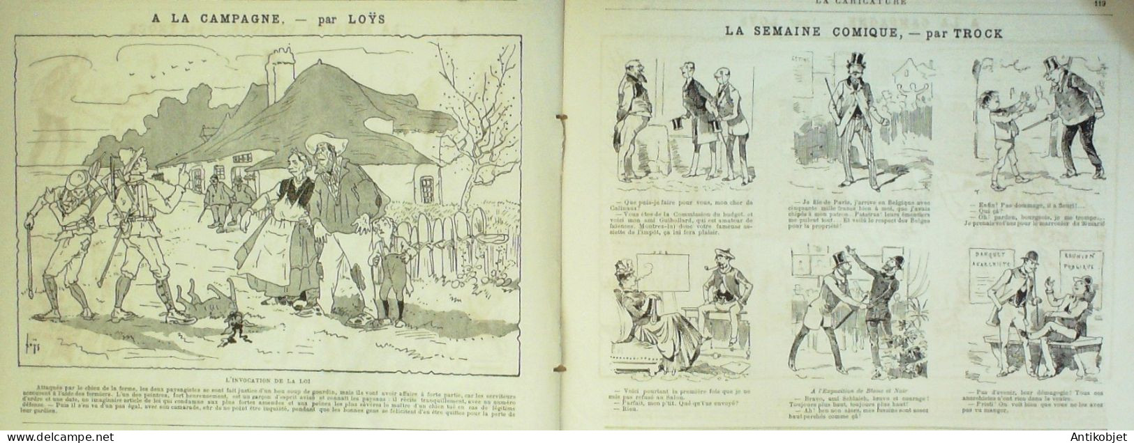 La Caricature 1886 N°328 Armée Belge Caran D'Ache Joséphine Sorel Loys Trock - Zeitschriften - Vor 1900
