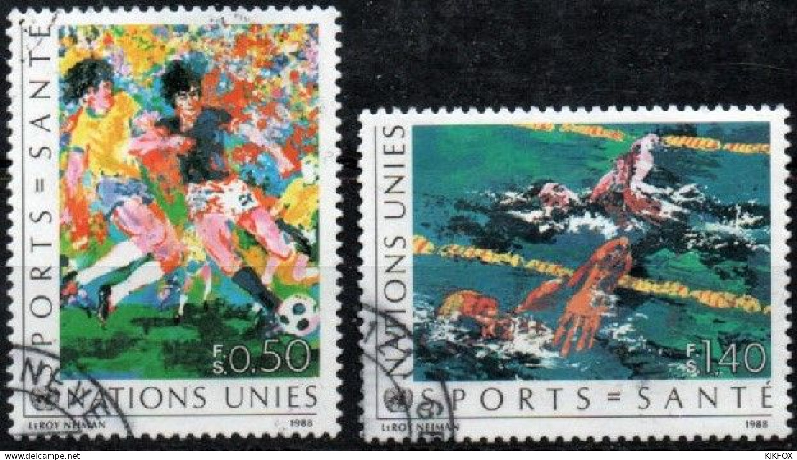 VEREINTE NATIONEN, UNO - GENF, 1988 , Mi 169 - 170 , SPORTS - SANTE, GESTEMPELT, OBLITERE - Oblitérés