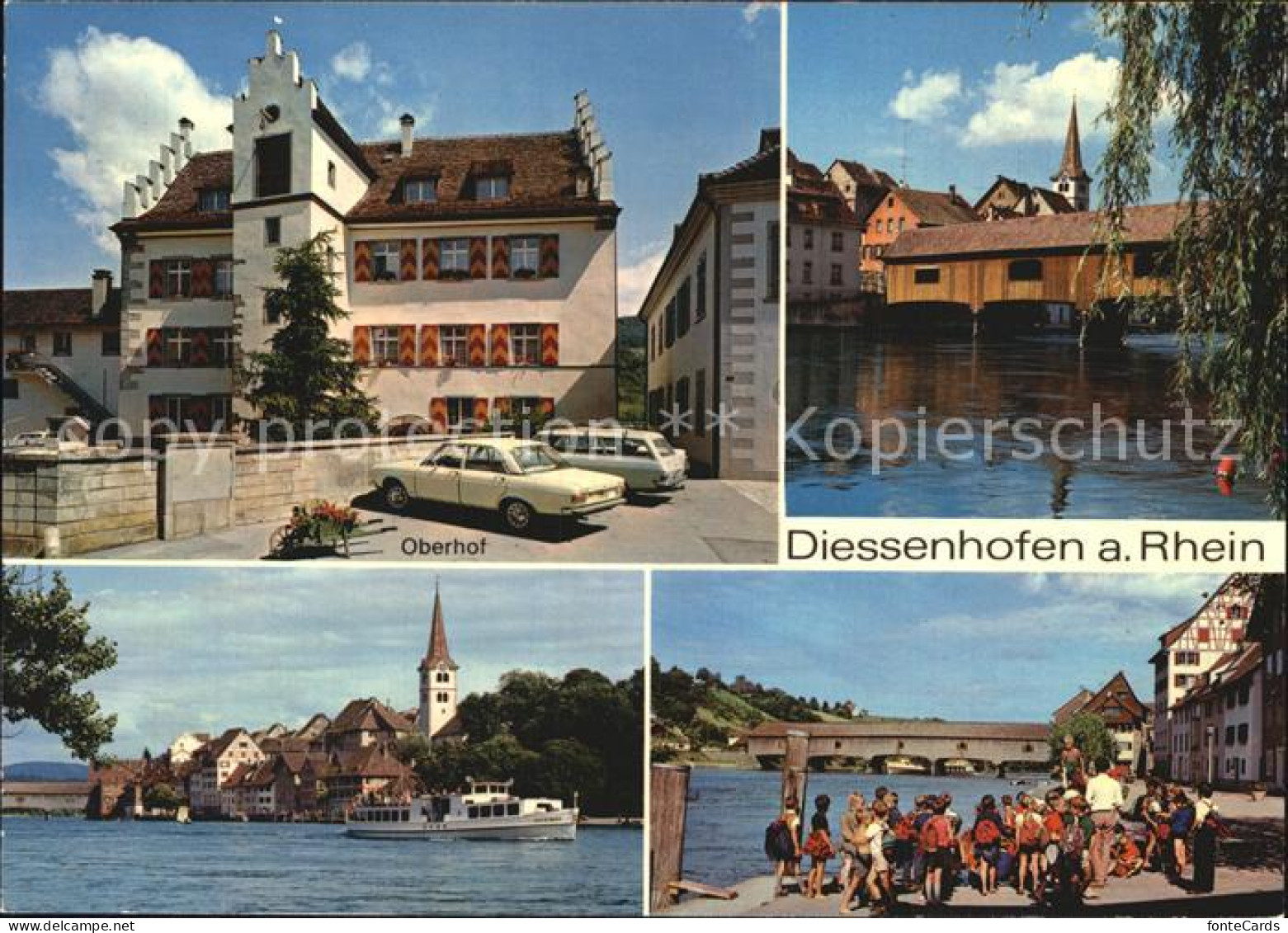 12588710 Diessenhofen Oberhof Holzbruecke Uferpartie Am Rhein Dampfer Diessenhof - Autres & Non Classés