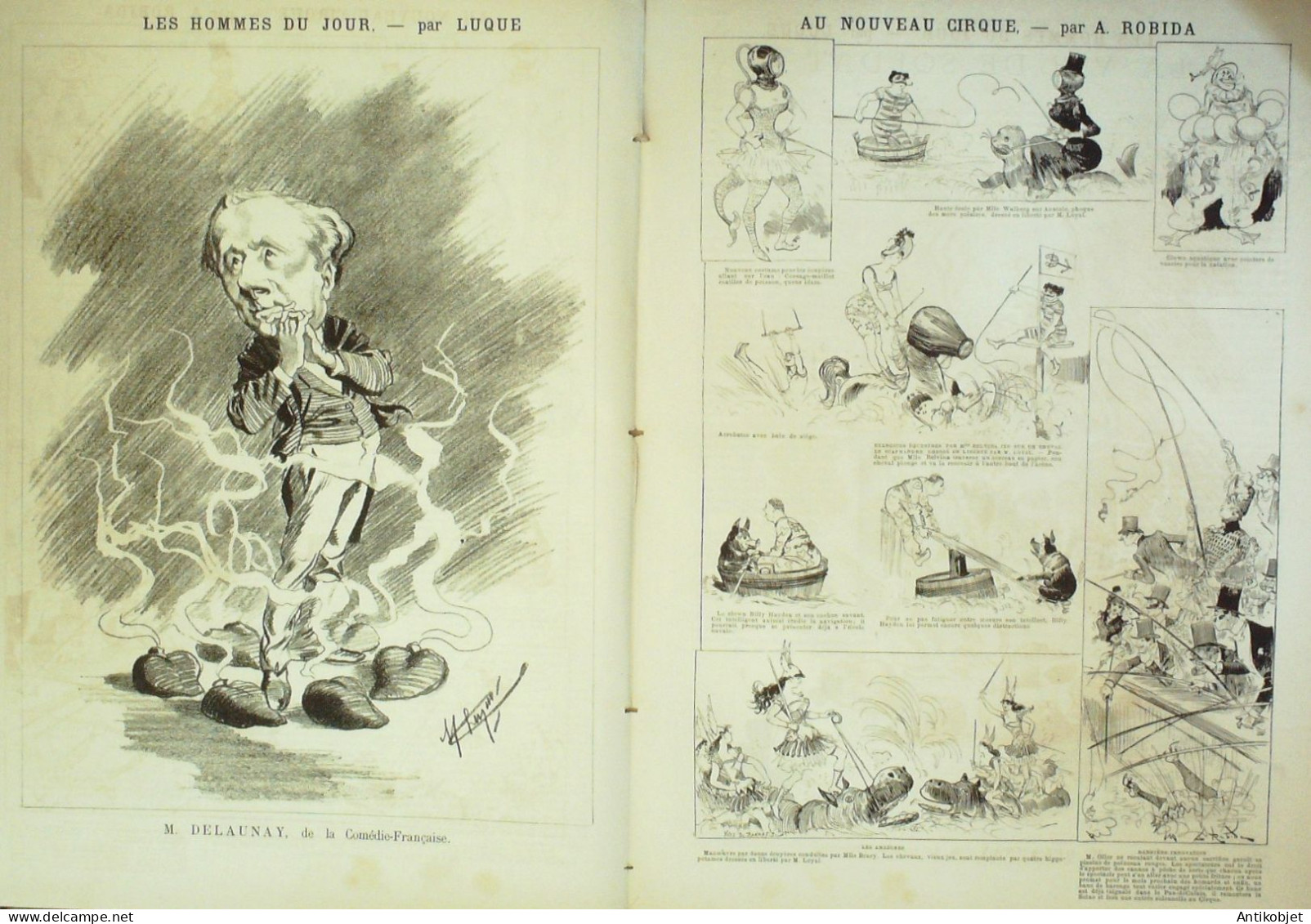 La Caricature 1886 N°329 Le Cirque Robida Delaunay Par Luque Trock Draner - Revistas - Antes 1900