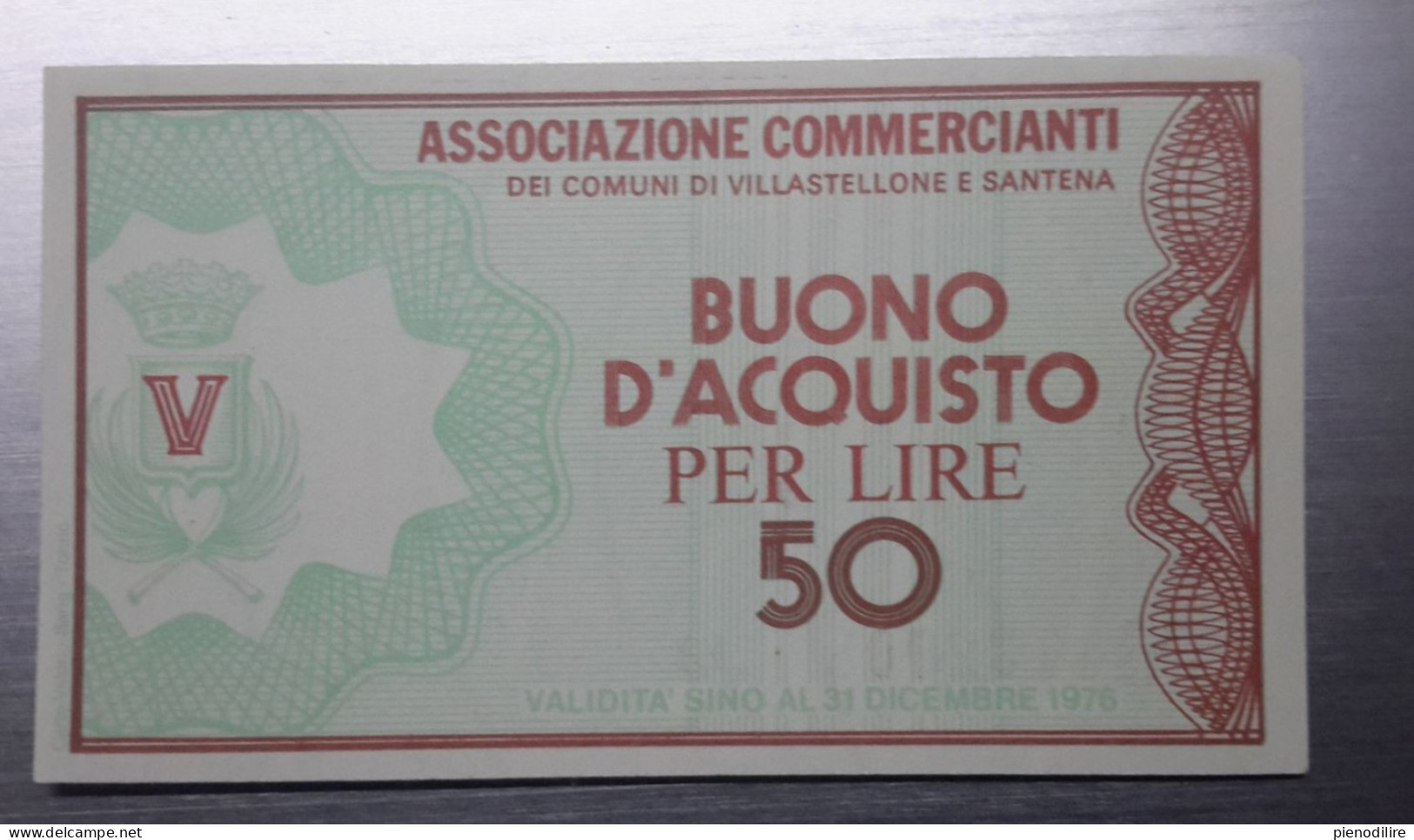 BUONO D' ACQUISTO DA LIRE 50 ASS COMMERCIANTI VILLASTELLONE VALIDO FINO AL 31.12.1976 (A.6) - [10] Cheques Y Mini-cheques