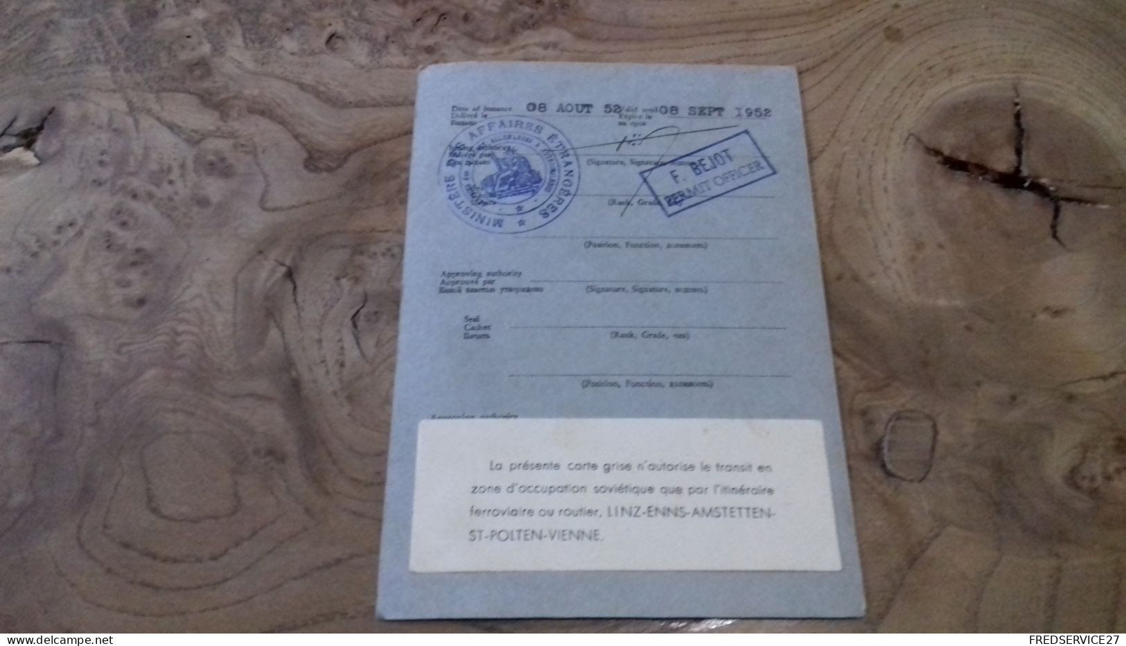 236/ LAISSER PASSER ALLEMAND SOVIETIQUE  RUSSIE PERMIT 1952 - Tessere Associative