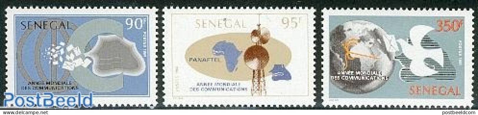 Senegal 1985 World Communication Year 3v, Mint NH, Science - Various - Int. Communication Year 1983 - Telecommunicatio.. - Télécom