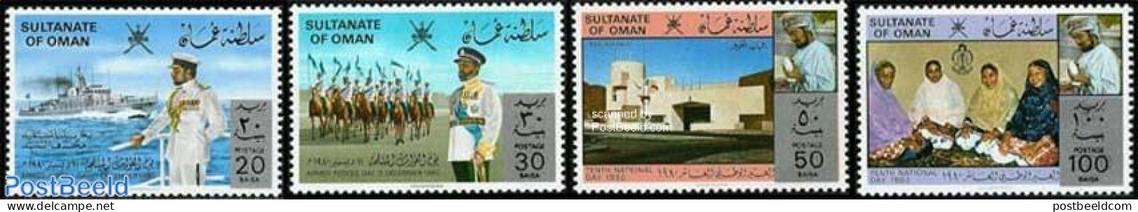 Oman 1981 Overprints 4v, Mint NH, Transport - Ships And Boats - Ships