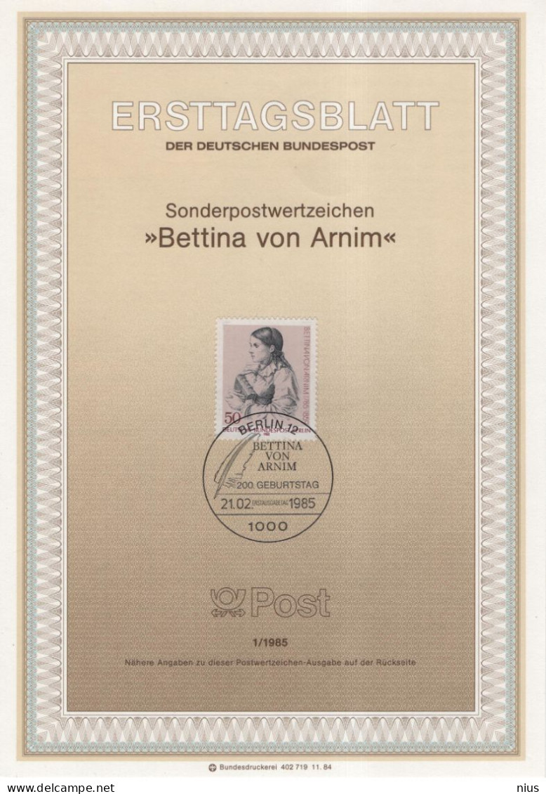 Germany Deutschland 1985-01 Bettina Von Arnim, Writer, Publisher, Composer, Singer, Visual Artis, Music Musik, Berlin - 1981-1990