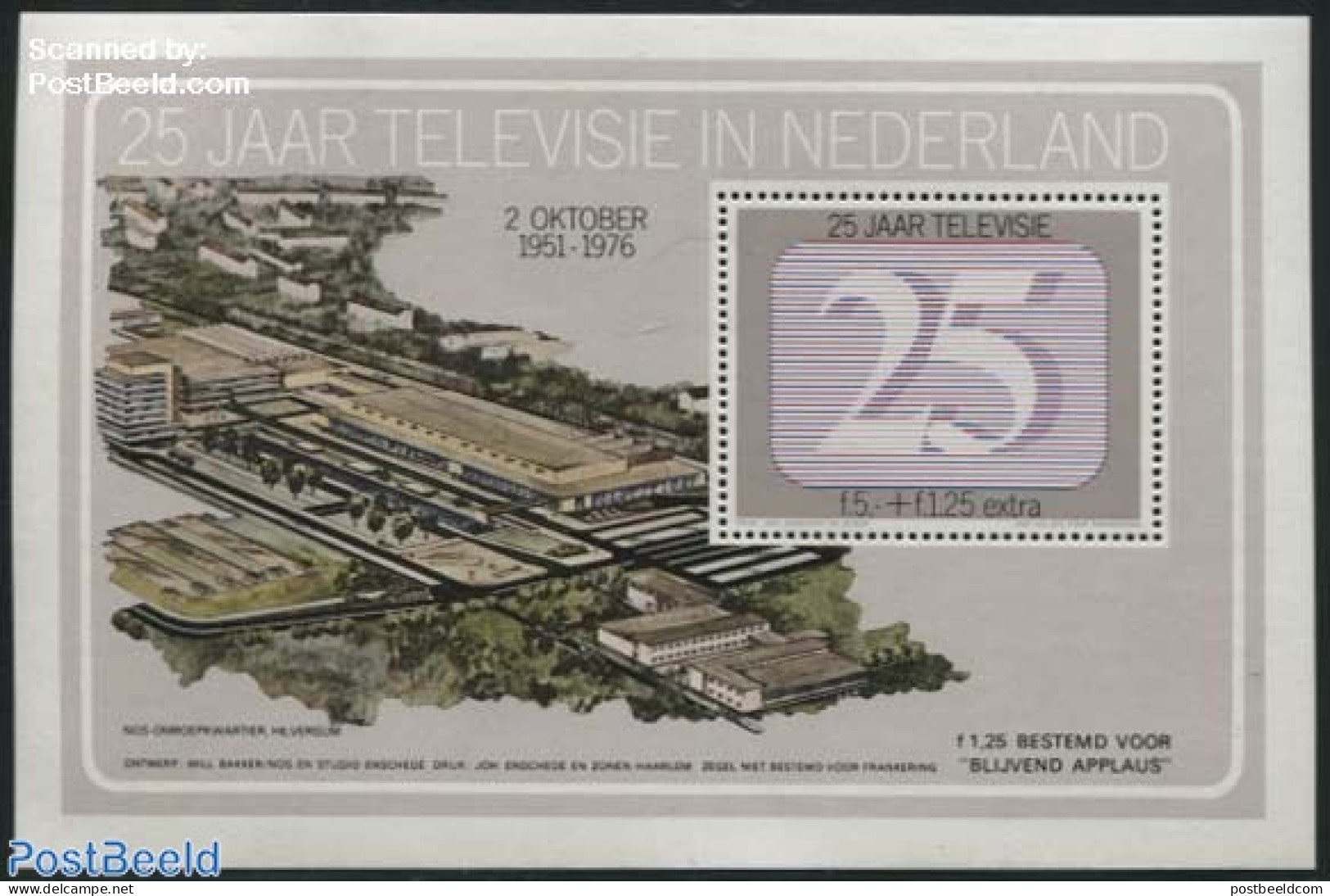 Netherlands, Memorial Stamps 1976 25 Years Television S/s, Mint NH, Performance Art - Radio And Television - Télécom