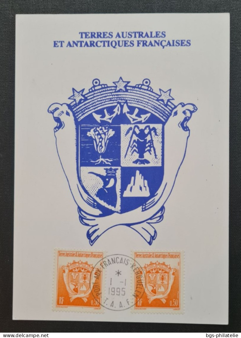 TAAF, Timbres Numéros 104×2 Et 194, 285 Au Verso  Oblitérés De Kerguelen Le 1/1/1995. - Cartas & Documentos