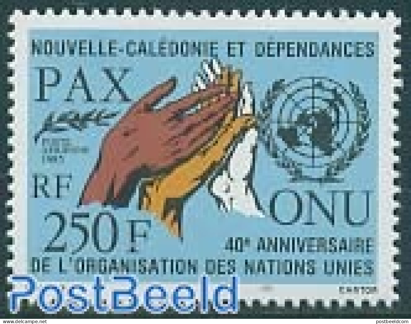 New Caledonia 1985 40 Years UNO 1v, Mint NH, History - United Nations - Nuevos