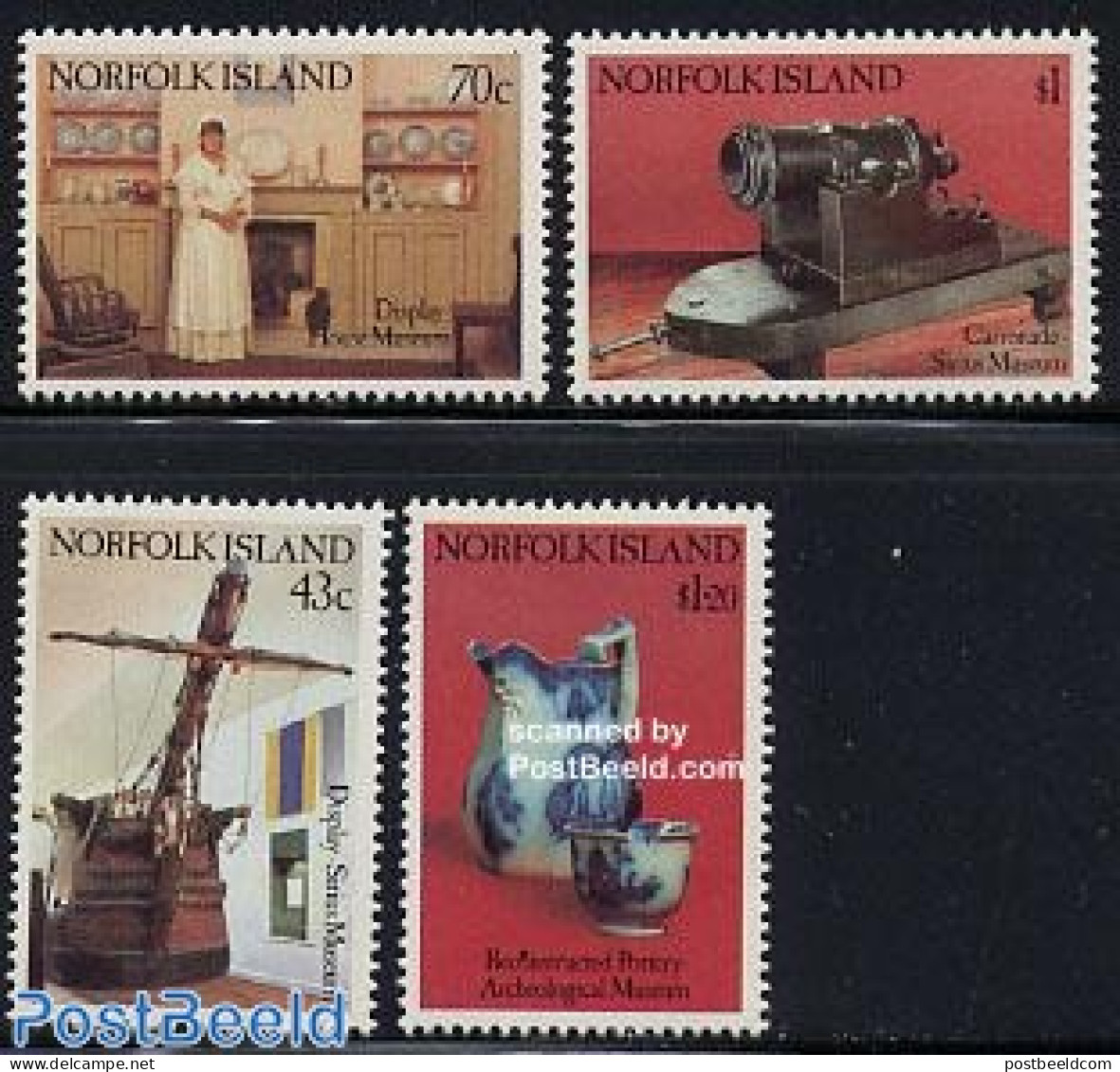 Norfolk Island 1991 Museums 4v, Mint NH, History - Transport - Archaeology - Ships And Boats - Art - Ceramics - Museums - Archäologie