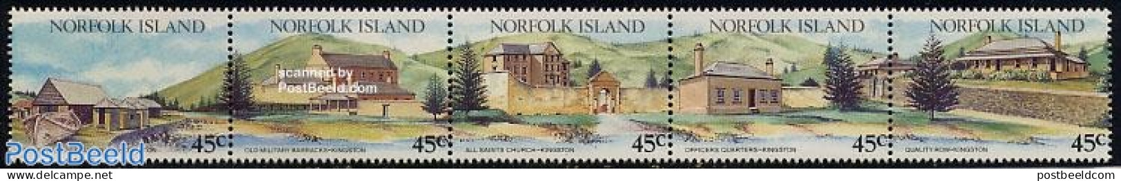 Norfolk Island 1993 Tourism 5v [::::], Mint NH, Transport - Various - Ships And Boats - Tourism - Art - Architecture - Ships