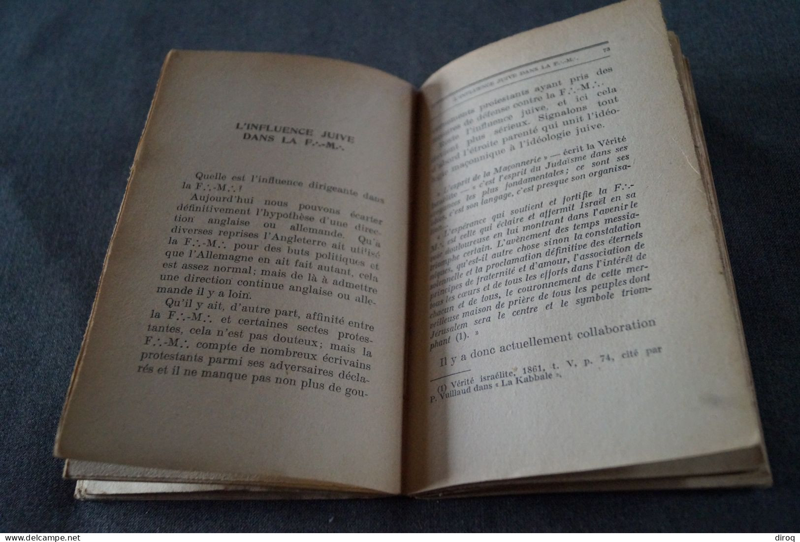 RARE ouvrage de Franc-Maçonnerie 1932,Léon Poncin,Puissance Occulte,130 pages,19 Cm./12 Cm.