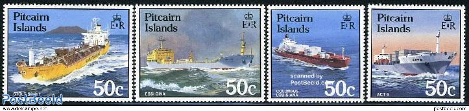 Pitcairn Islands 1985 Ships 4v, Mint NH, Transport - Ships And Boats - Bateaux