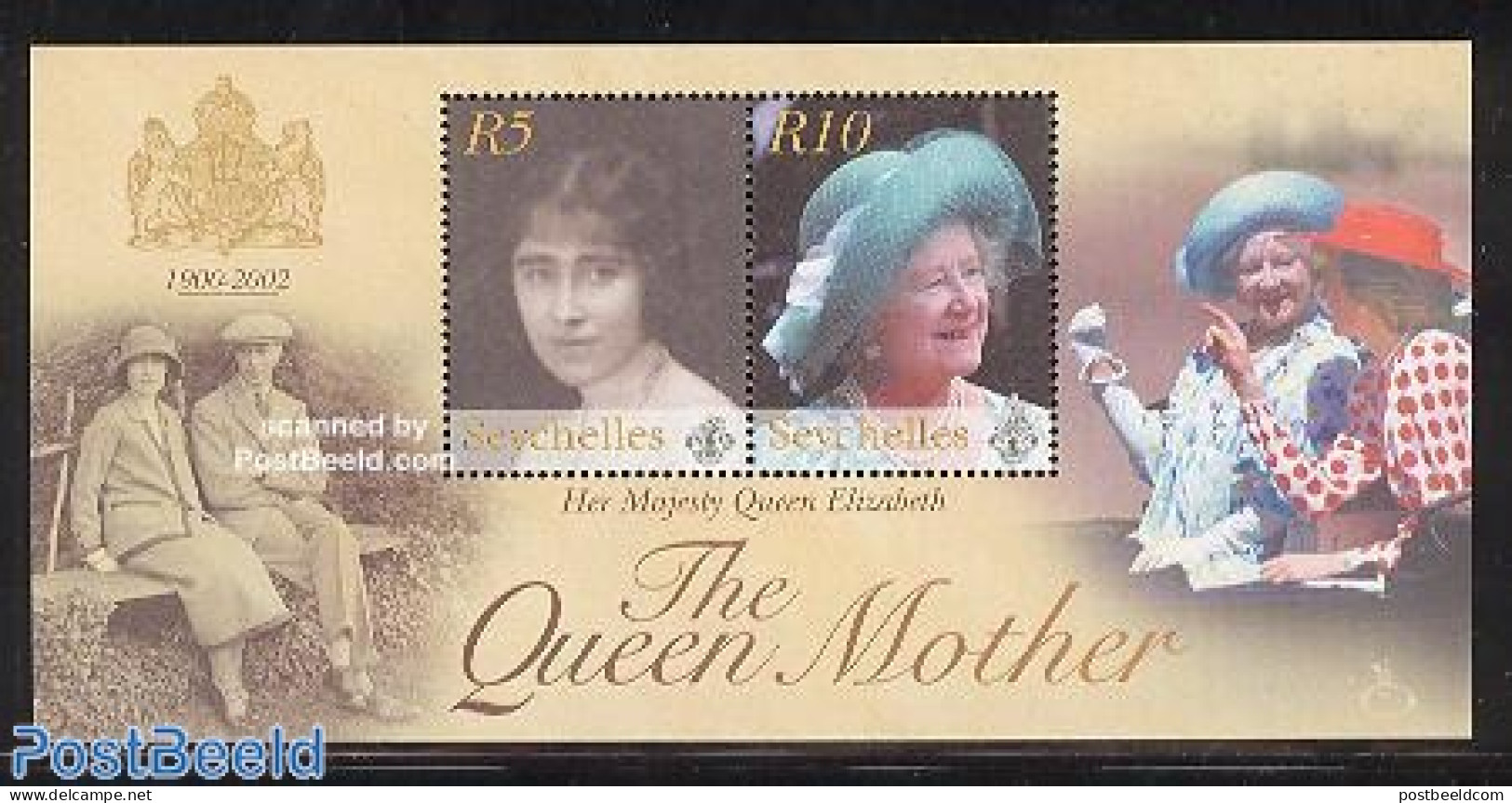 Seychelles 2002 Queen Mother S/s, Mint NH, History - Kings & Queens (Royalty) - Familles Royales