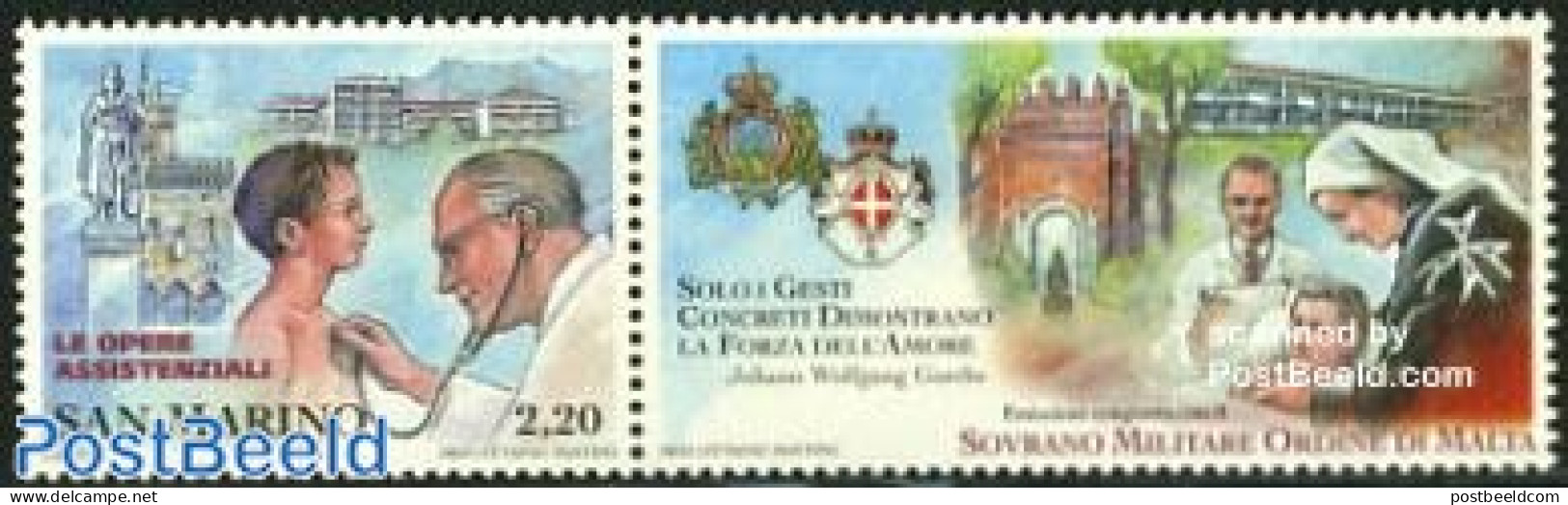San Marino 2006 Souverain Order Of Malta 1v+tab [:], Mint NH, Health - History - Health - St John - Coat Of Arms - Neufs