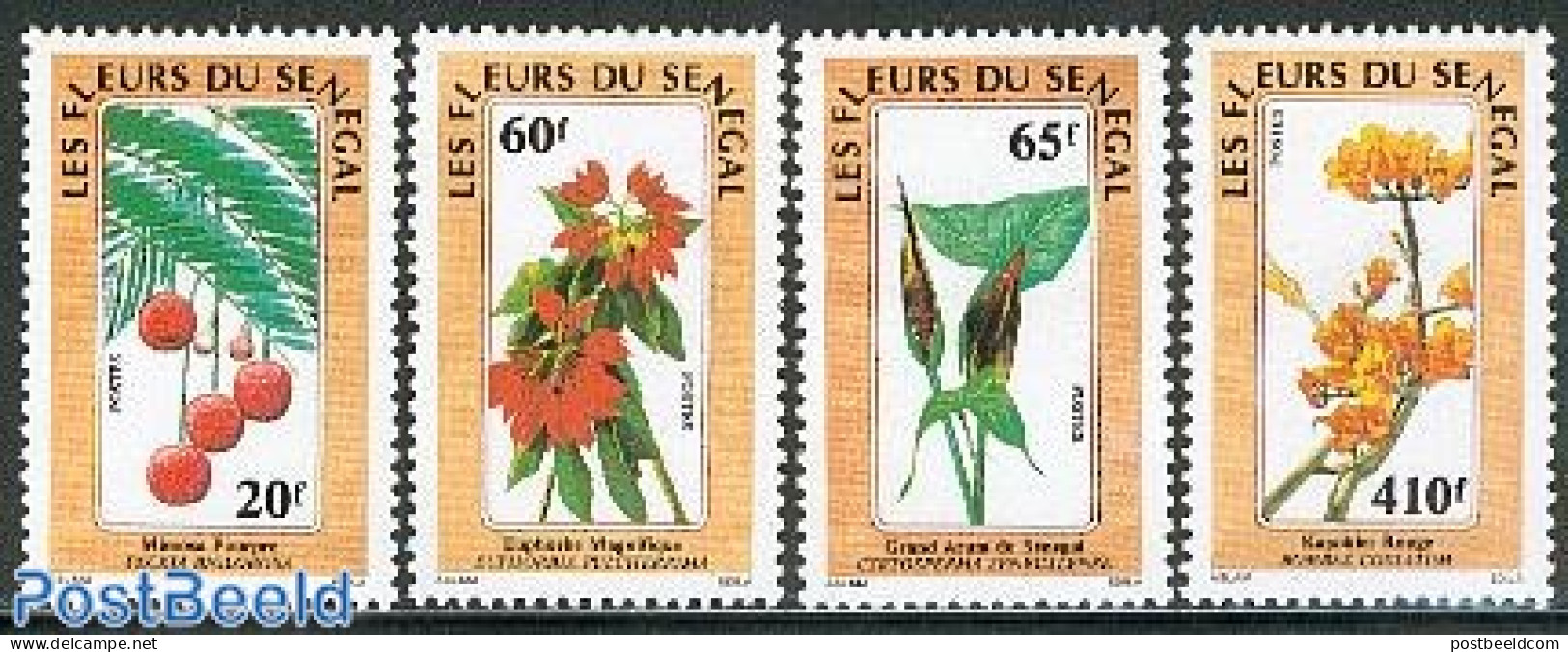 Senegal 1988 Flowers 4v, Mint NH, Nature - Flowers & Plants - Sénégal (1960-...)