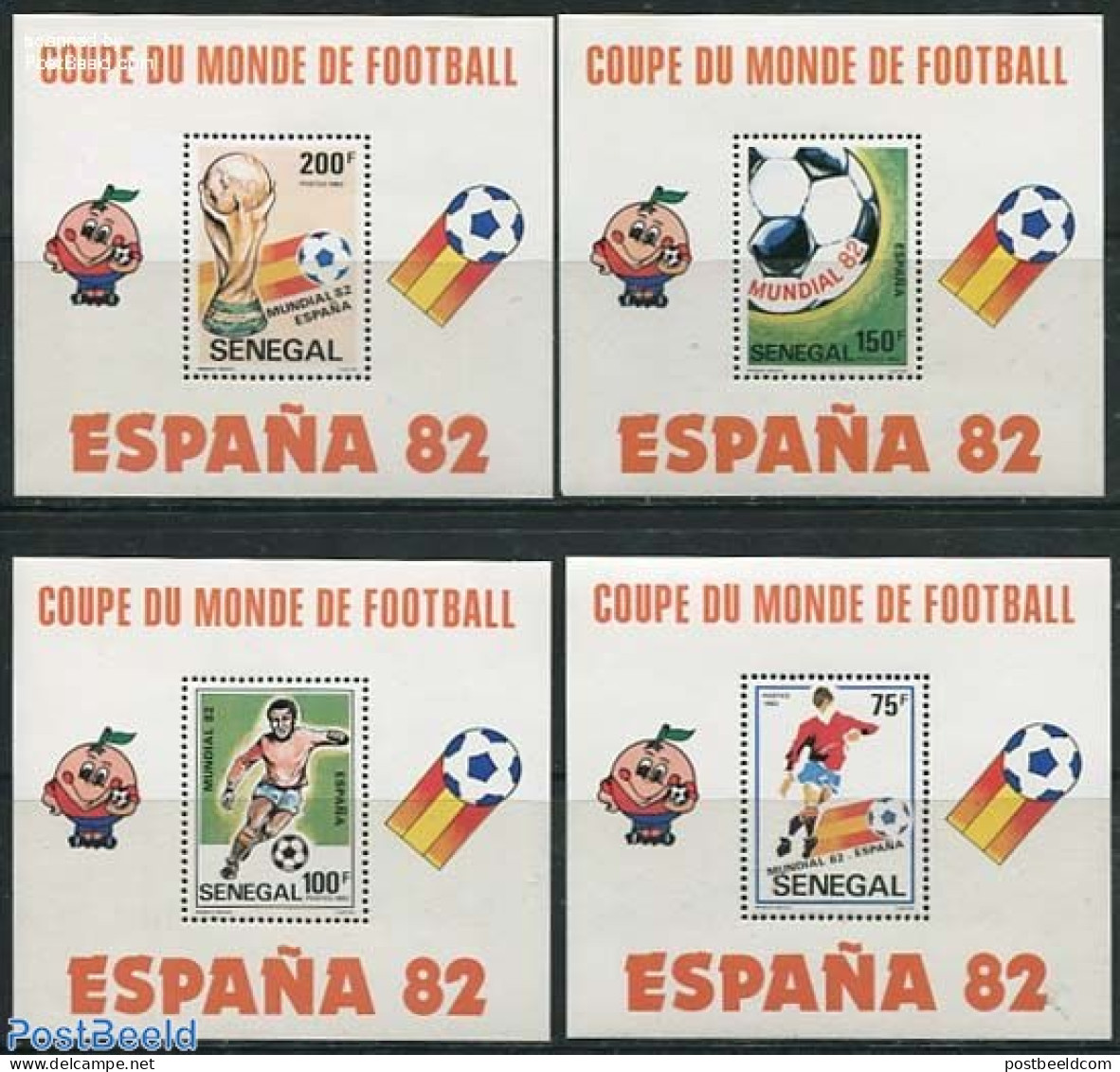 Senegal 1982 Football Games 4 S/s, Mint NH, Sport - Football - Sénégal (1960-...)