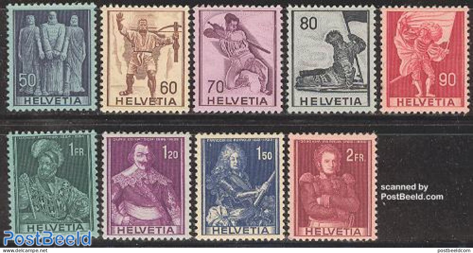 Switzerland 1941 Historic Persons 9v, Mint NH, Various - Freemasonry - Unused Stamps