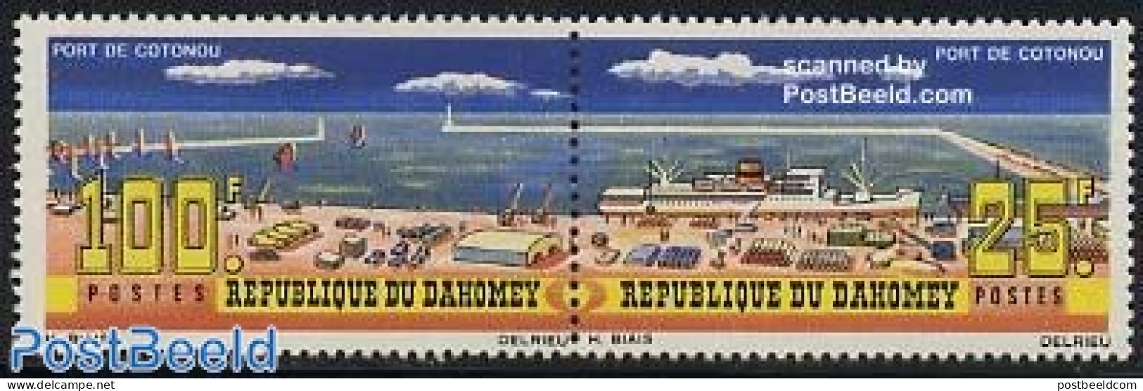 Dahomey 1965 Cotonou Harbour 2v [:], Mint NH, Transport - Various - Ships And Boats - Lighthouses & Safety At Sea - Barcos