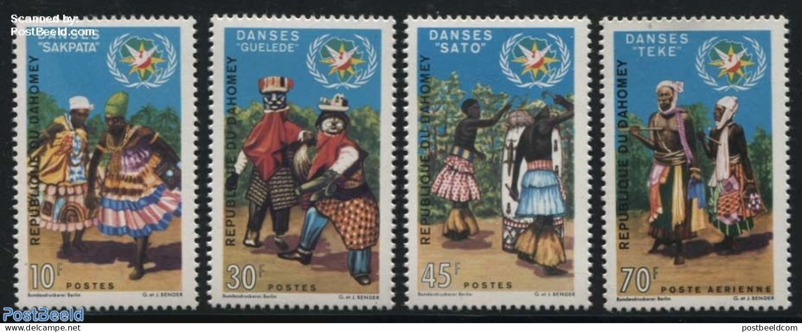 Dahomey 1969 Dances 4v, Mint NH, Performance Art - Various - Dance & Ballet - Costumes - Folklore - Dance