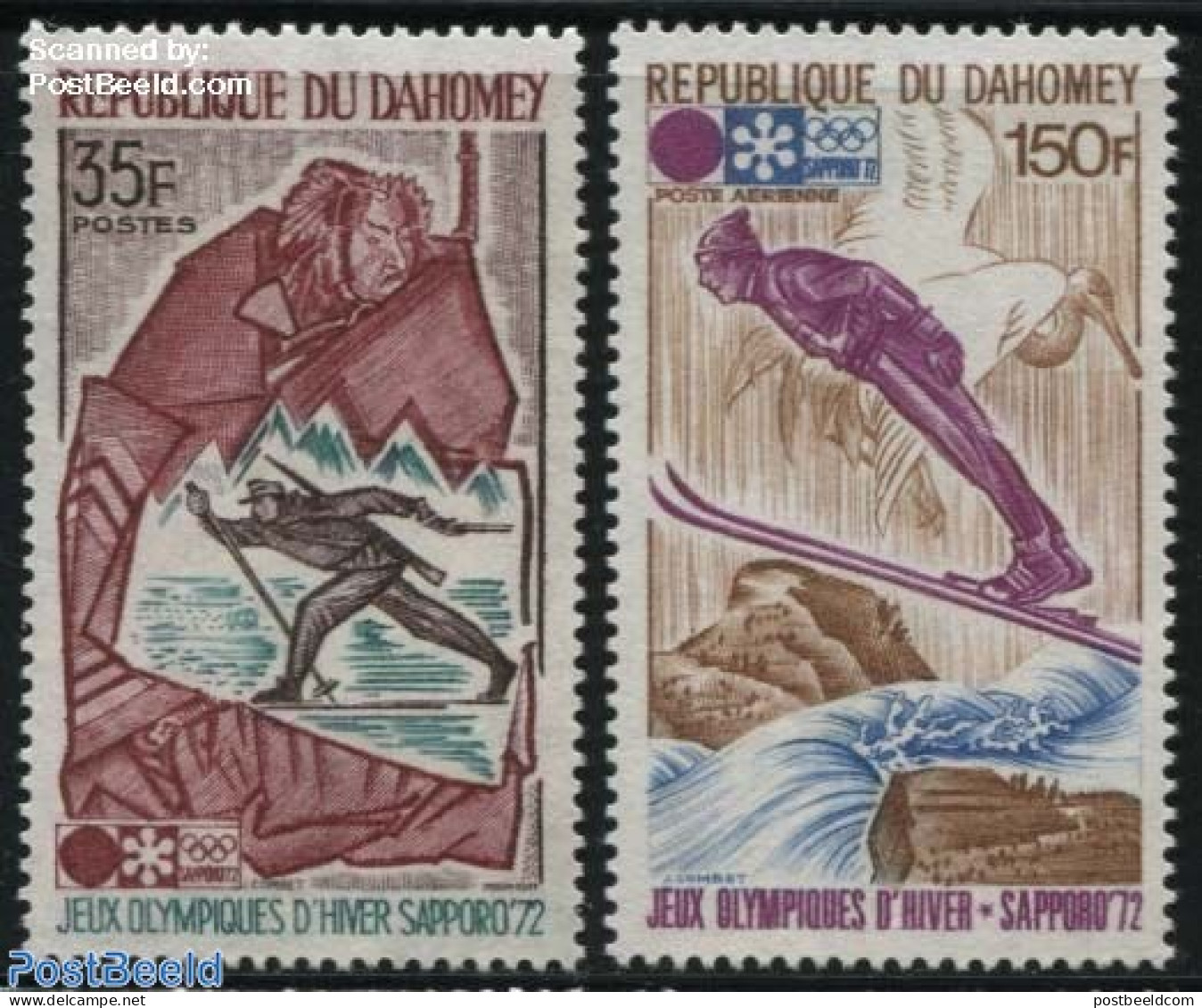 Dahomey 1972 Olympic Winter Games Sapporo 2v, Mint NH, Sport - Olympic Winter Games - Skiing - Ski
