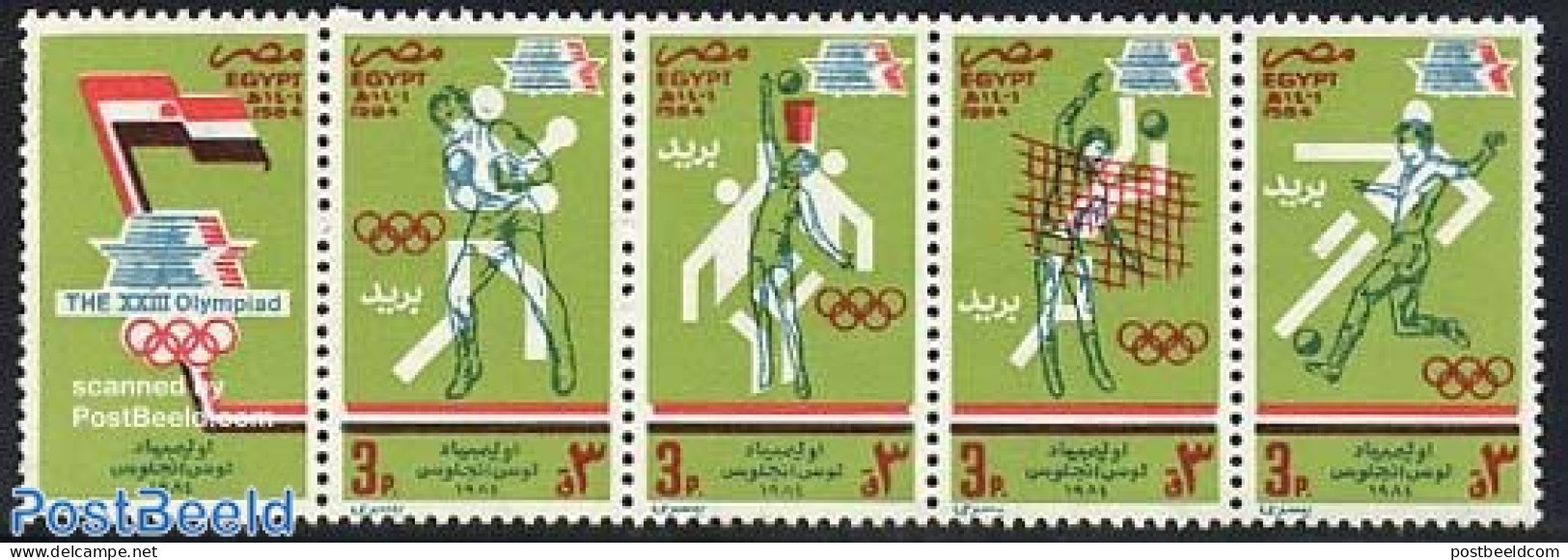 Egypt (Republic) 1984 Olympic Games Los Angeles 4v [:::], Mint NH, Sport - Basketball - Boxing - Football - Olympic Ga.. - Unused Stamps