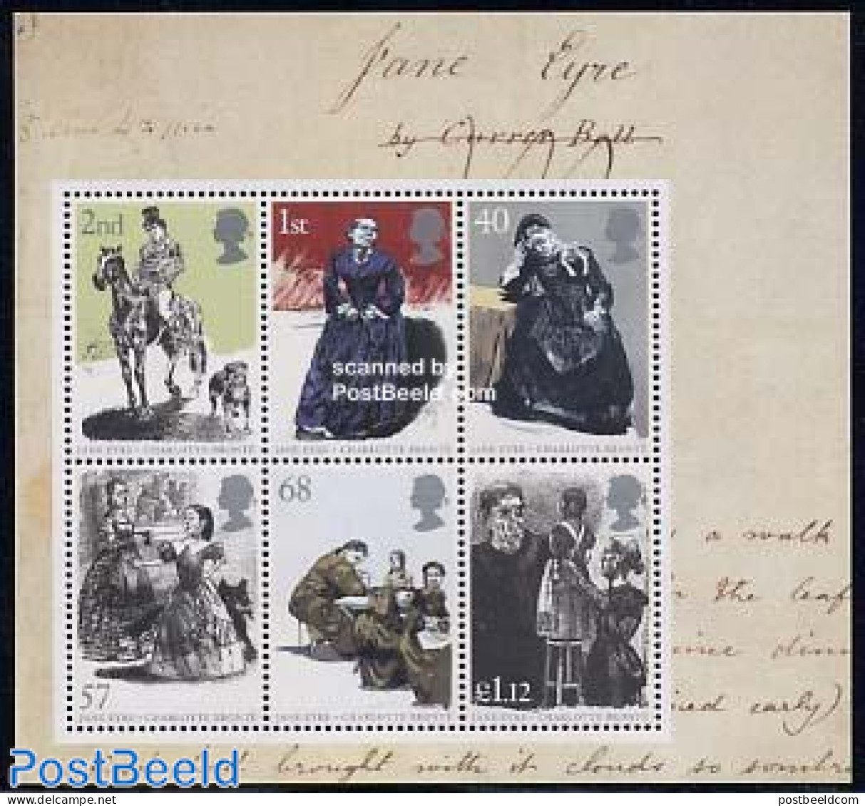 Great Britain 2005 Jane Eyre S/s, Mint NH, Nature - Dogs - Horses - Art - Authors - Handwriting And Autographs - Ongebruikt