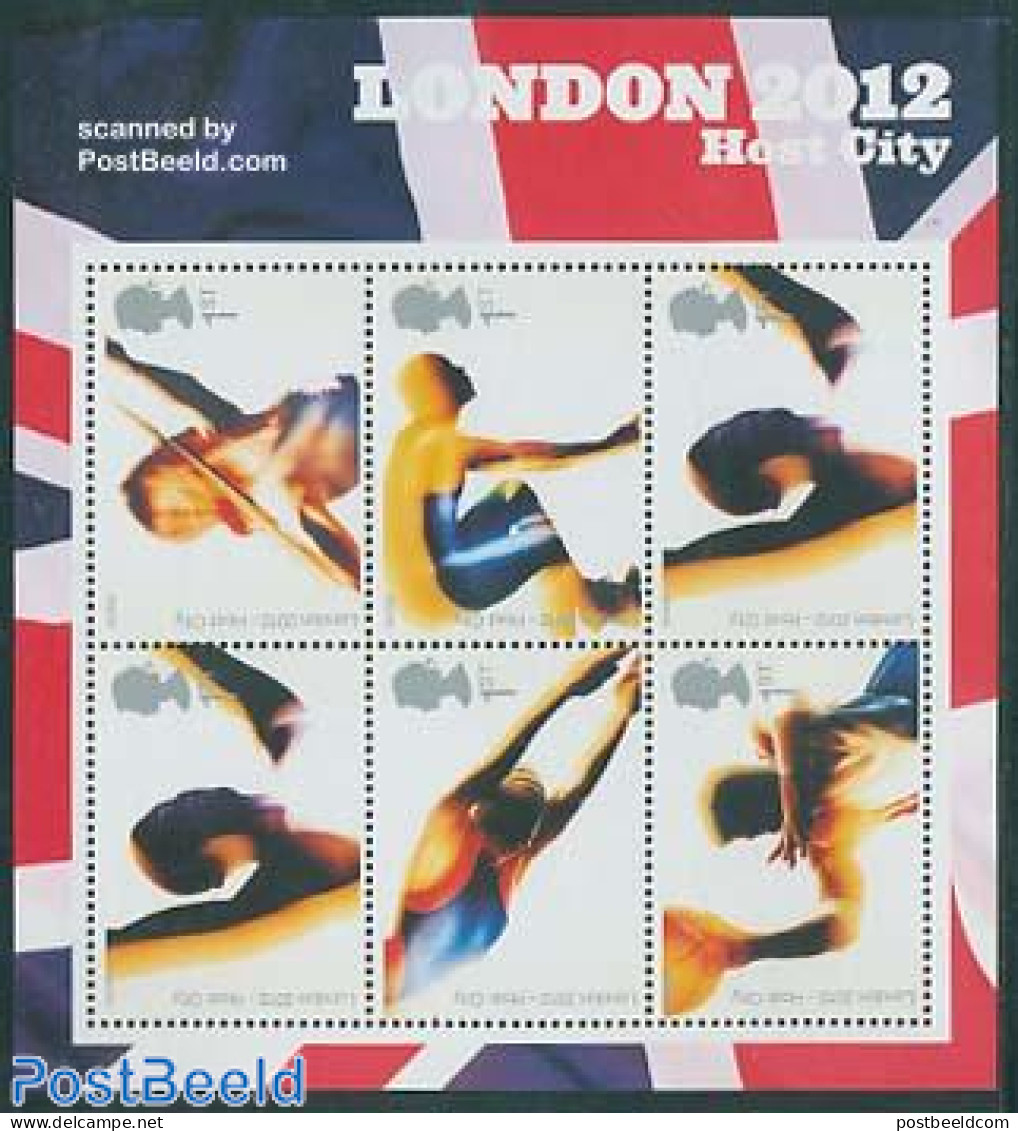 Great Britain 2005 London 2012 Olympic Host City S/s, Mint NH, Sport - Athletics - Handball - Olympic Games - Swimming - Unused Stamps