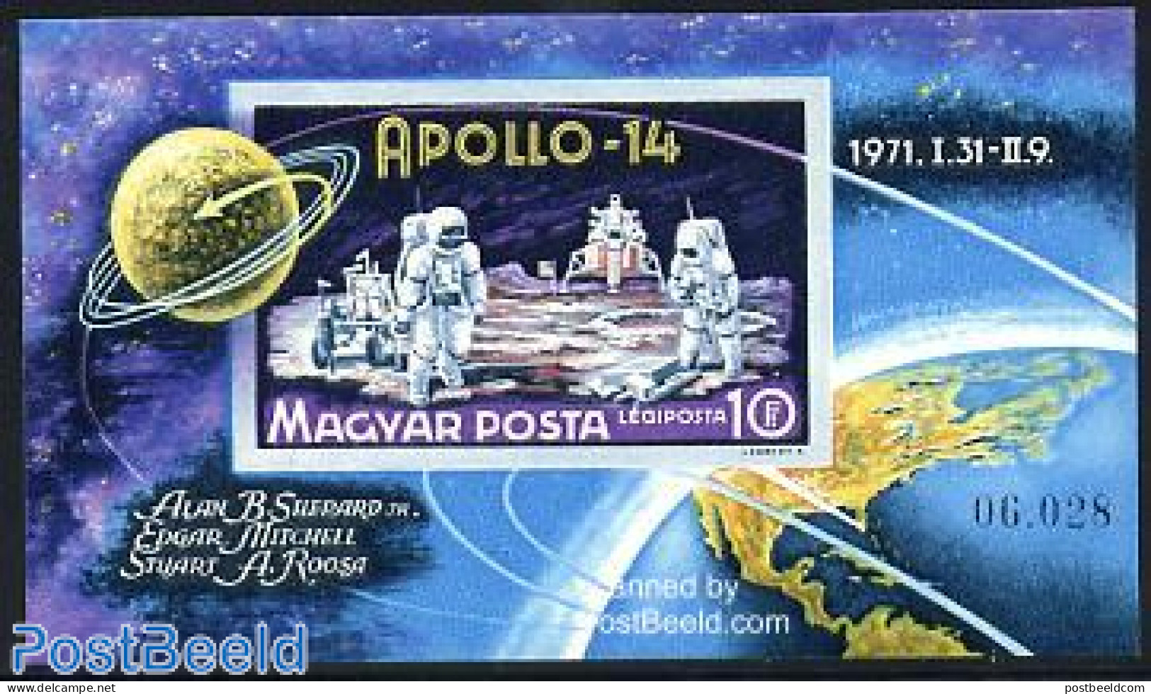Hungary 1971 Apollo 14 S/s Imperforated, Mint NH, Transport - Space Exploration - Neufs
