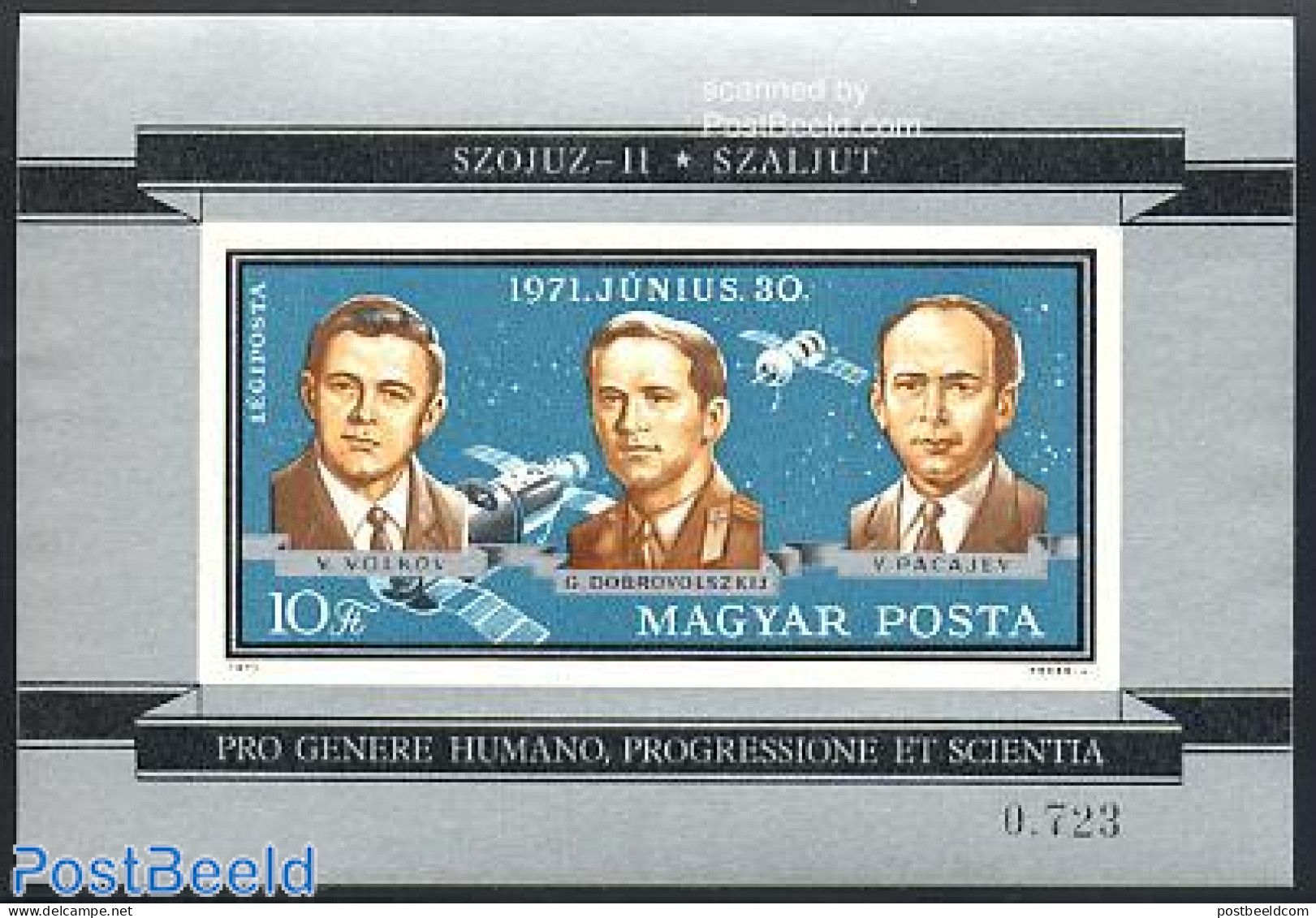 Hungary 1971 Sojuz 11 S/s Imperforated, Mint NH, Transport - Space Exploration - Ongebruikt