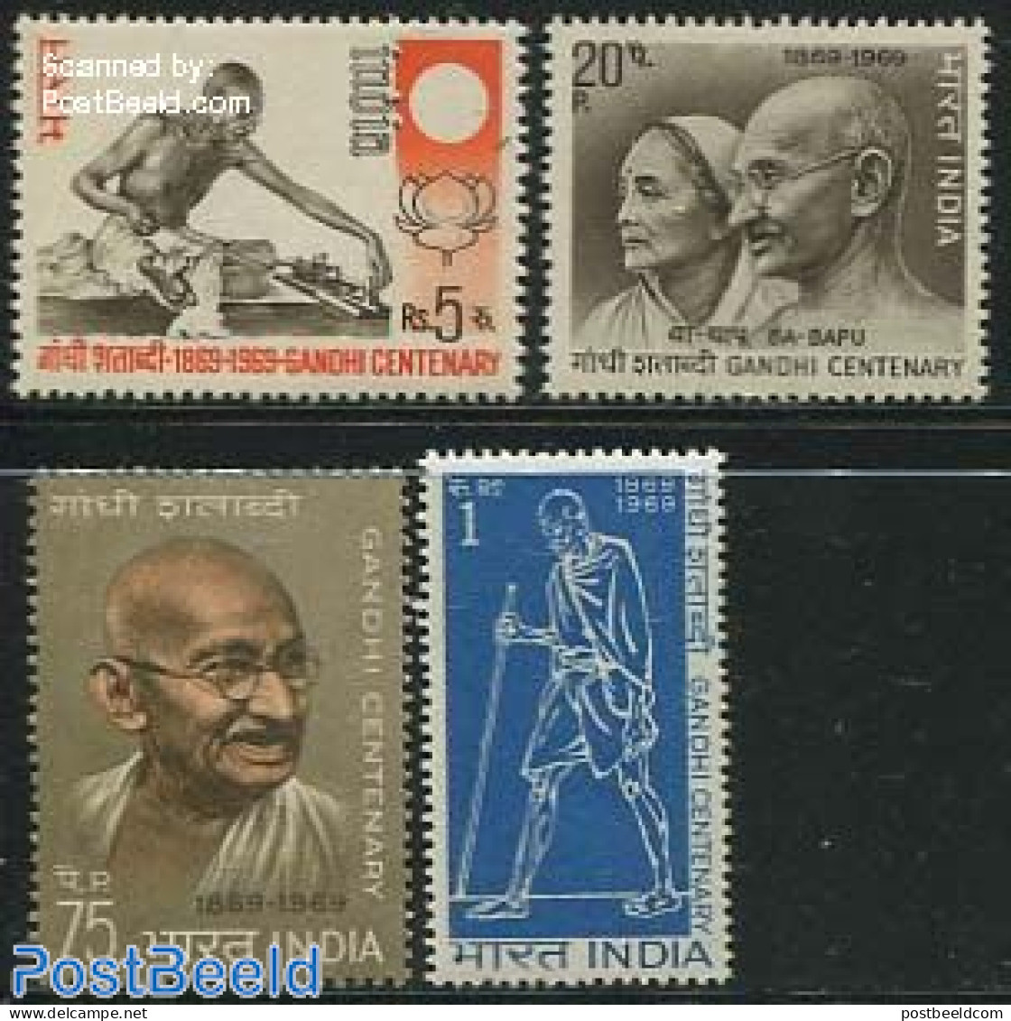 India 1969 Gandhi Birth Centenary 4v, Mint NH, History - Gandhi - Politicians - Ongebruikt