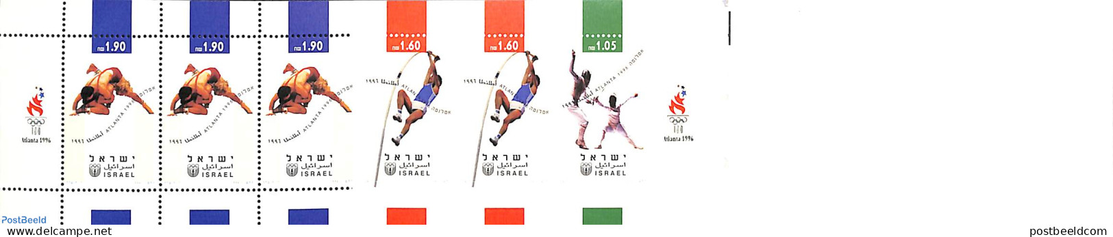 Israel 1996 Olympic Games Booklet, Mint NH, Sport - Fencing - Judo - Olympic Games - Stamp Booklets - Ongebruikt (met Tabs)