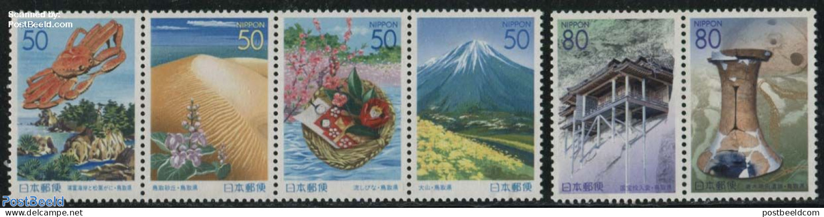 Japan 2001 Tottori Disctrict 3x2v [:], Mint NH, Nature - Shells & Crustaceans - Ungebraucht