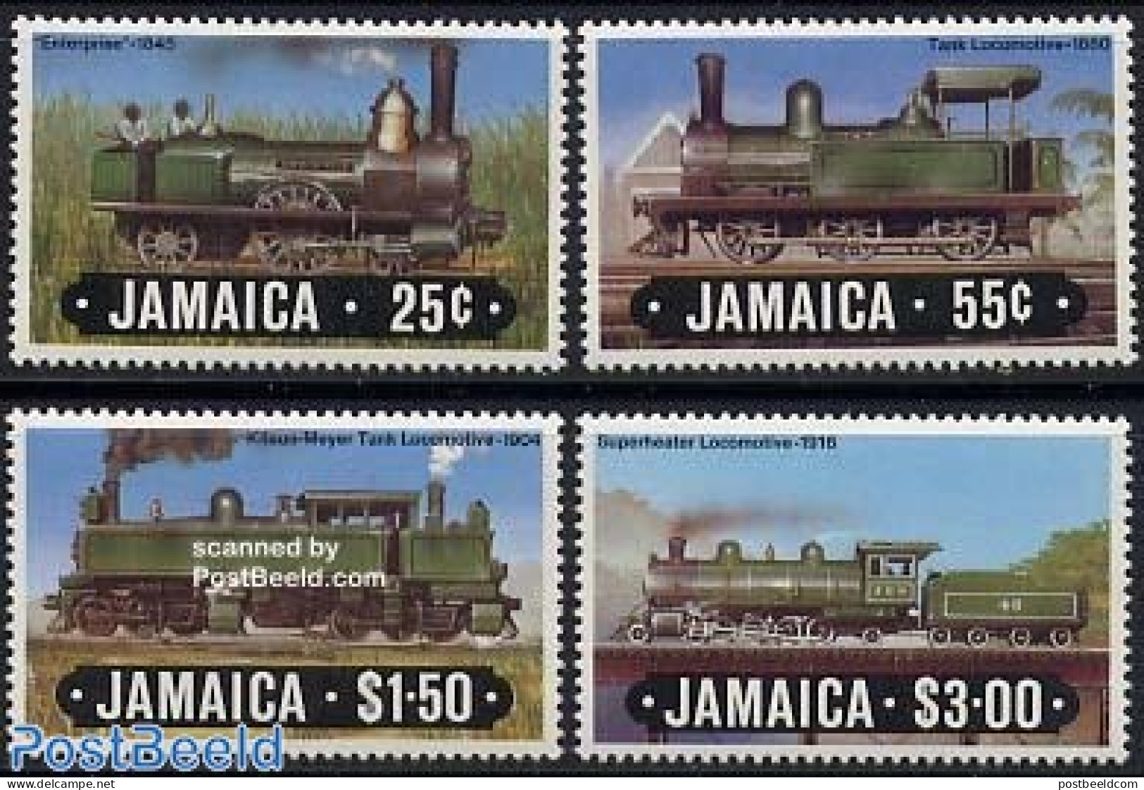 Jamaica 1984 Railways 4v, Mint NH, Transport - Railways - Trains