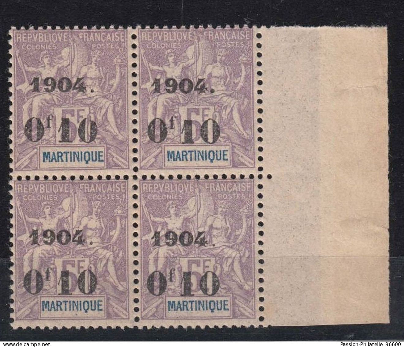 Martinique N° 59 Bloc De 4 Neuf ** Avec Certificat - Unused Stamps