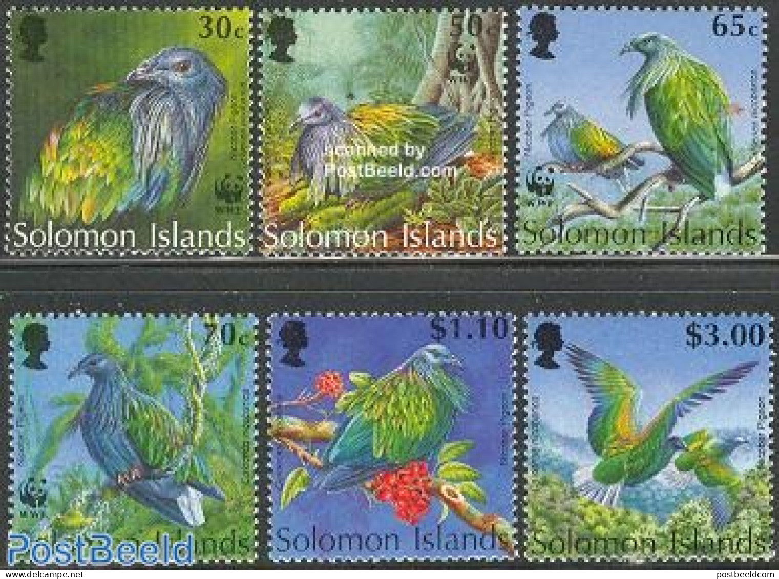 Solomon Islands 1993 WWF, Birds 6v, Mint NH, Nature - Birds - World Wildlife Fund (WWF) - Isole Salomone (1978-...)