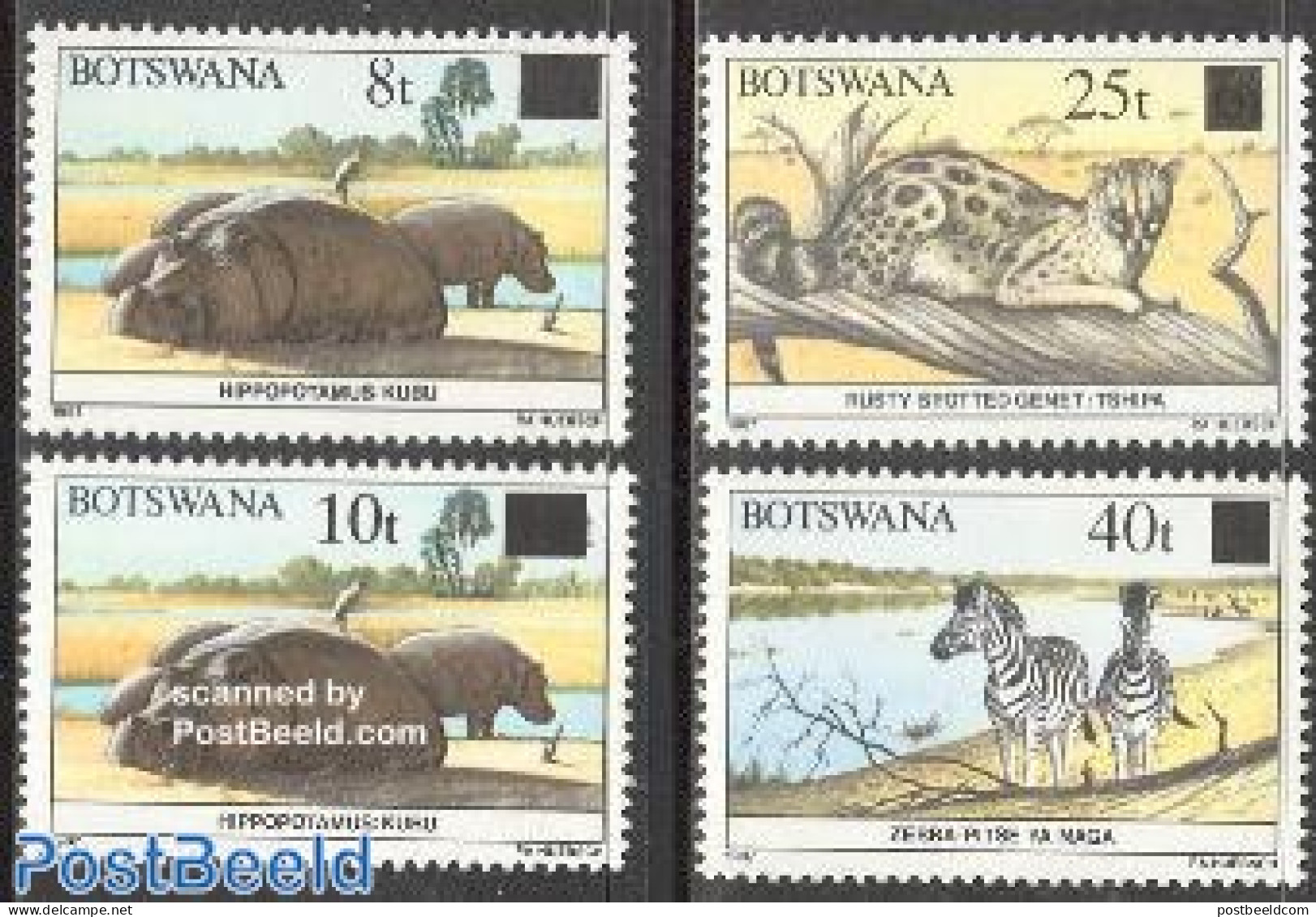 Botswana 1992 Overprints 4v, Mint NH, Nature - Animals (others & Mixed) - Botswana (1966-...)