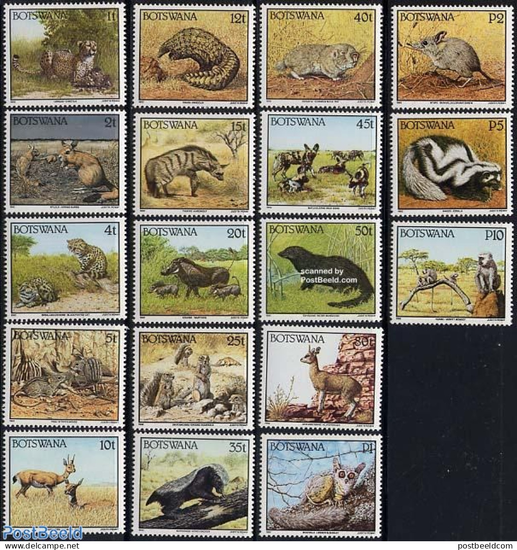 Botswana 1992 Definitives, Animals 18v, Mint NH, Nature - Animals (others & Mixed) - Cat Family - Botswana (1966-...)