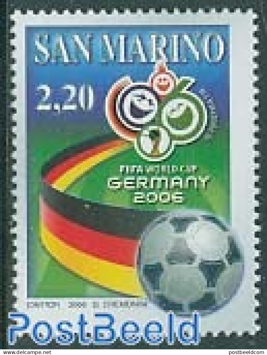 San Marino 2006 World Cup Football 1v, Mint NH, Sport - Football - Unused Stamps