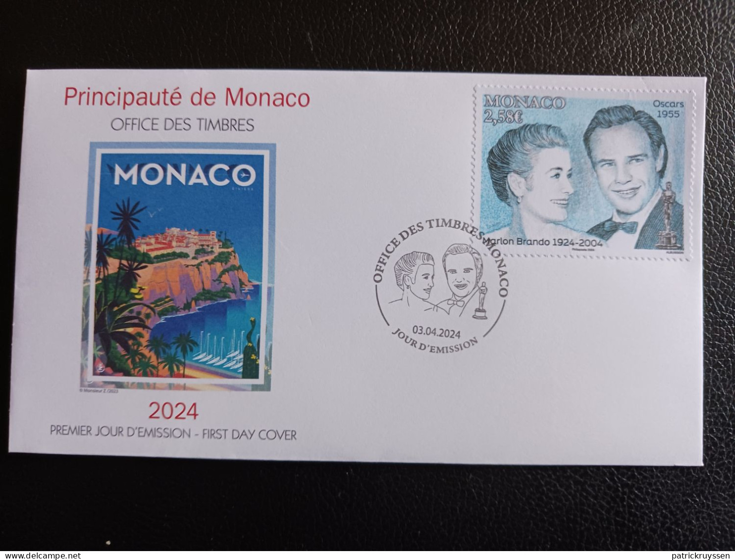 Monaco 2024 Centenary Birth Marlon BRANDO 1924 2004 Cinema Film The Men 1v FDC PJ - Unused Stamps