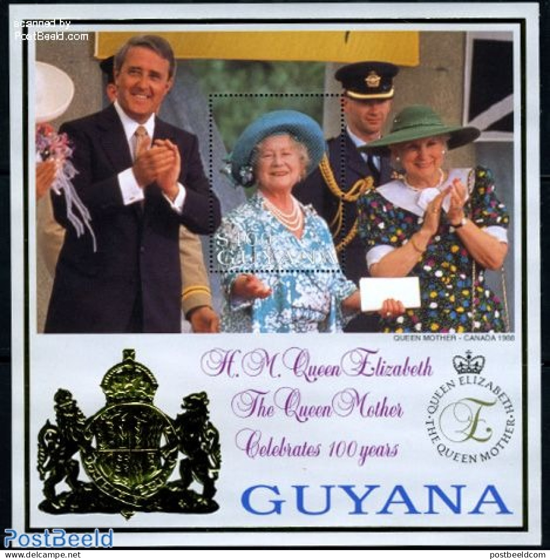 Guyana 1999 Queen Mother S/s, Mint NH, History - Kings & Queens (Royalty) - Royalties, Royals