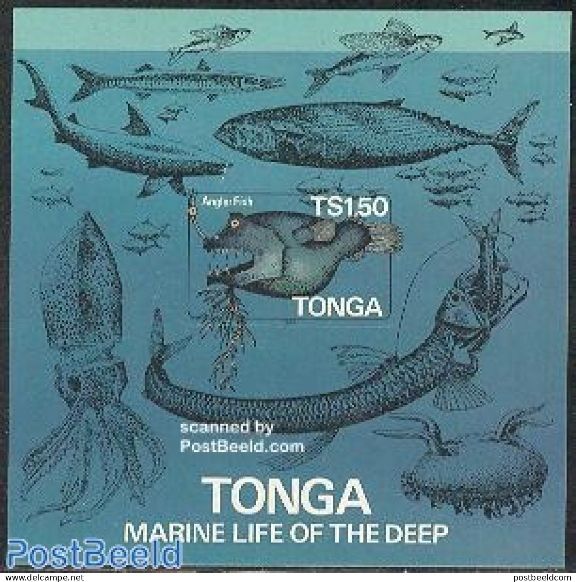 Tonga 1985 Marine Life S/s, Mint NH, Nature - Fish - Peces