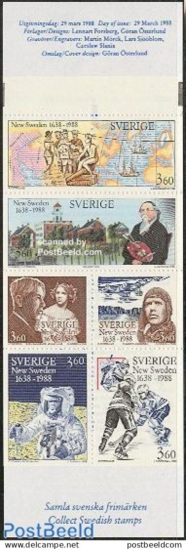 Sweden 1988 New Sweden 6v In Booklet (1v Joint Issue Finl./USA, Mint NH, Performance Art - Sport - Transport - Various.. - Unused Stamps