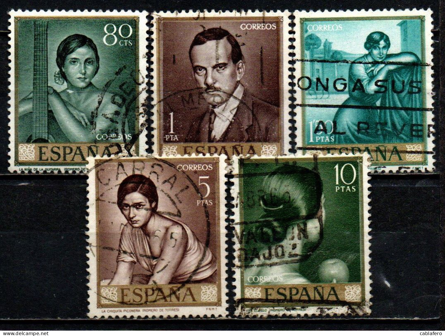 SPAGNA - 1965 - DIPINTI DI ROMERO DE TORRES - USATI - Used Stamps